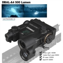 DBAL-A4 Dual Beam Laser Sight, (Visible+Infrared)Laser Sight+Infrared Spotlight/floodlight and Bright White Light, high/Low Mode