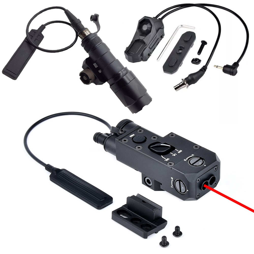 Metal CQBL-1 Red/Green/Blue IR Indicator Sight,&AXON Dual Wire Remote Pressure Switch(SF+2.5), & M300A LED White Flashlight