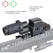 awethe 558 Green Red Dot Reflex Sight + G33 3X Magnifying Glass Combo, Optical Holographic Hybrid Sight with G33 Magnifier